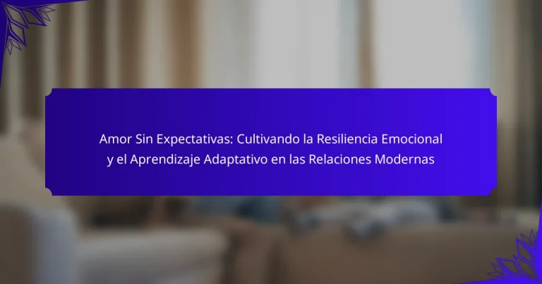 Amor Sin Expectativas: Cultivando la Resiliencia Emocional y el Aprendizaje Adaptativo en las Relaciones Modernas