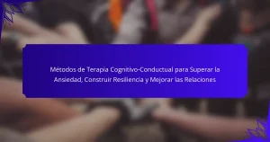 Métodos de Terapia Cognitivo-Conductual para Superar la Ansiedad, Construir Resiliencia y Mejorar las Relaciones